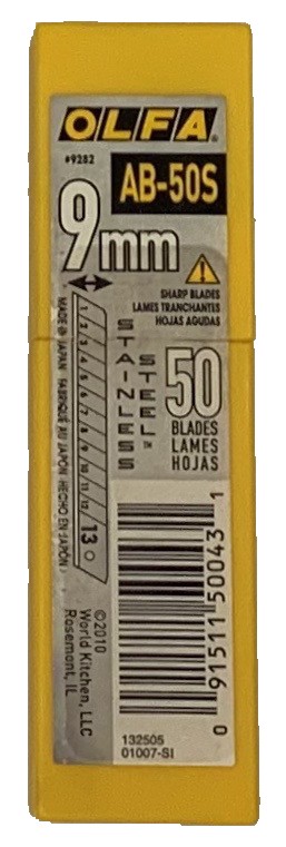 50 Lames Stainless 45° AB-50S pour cutter OLFA